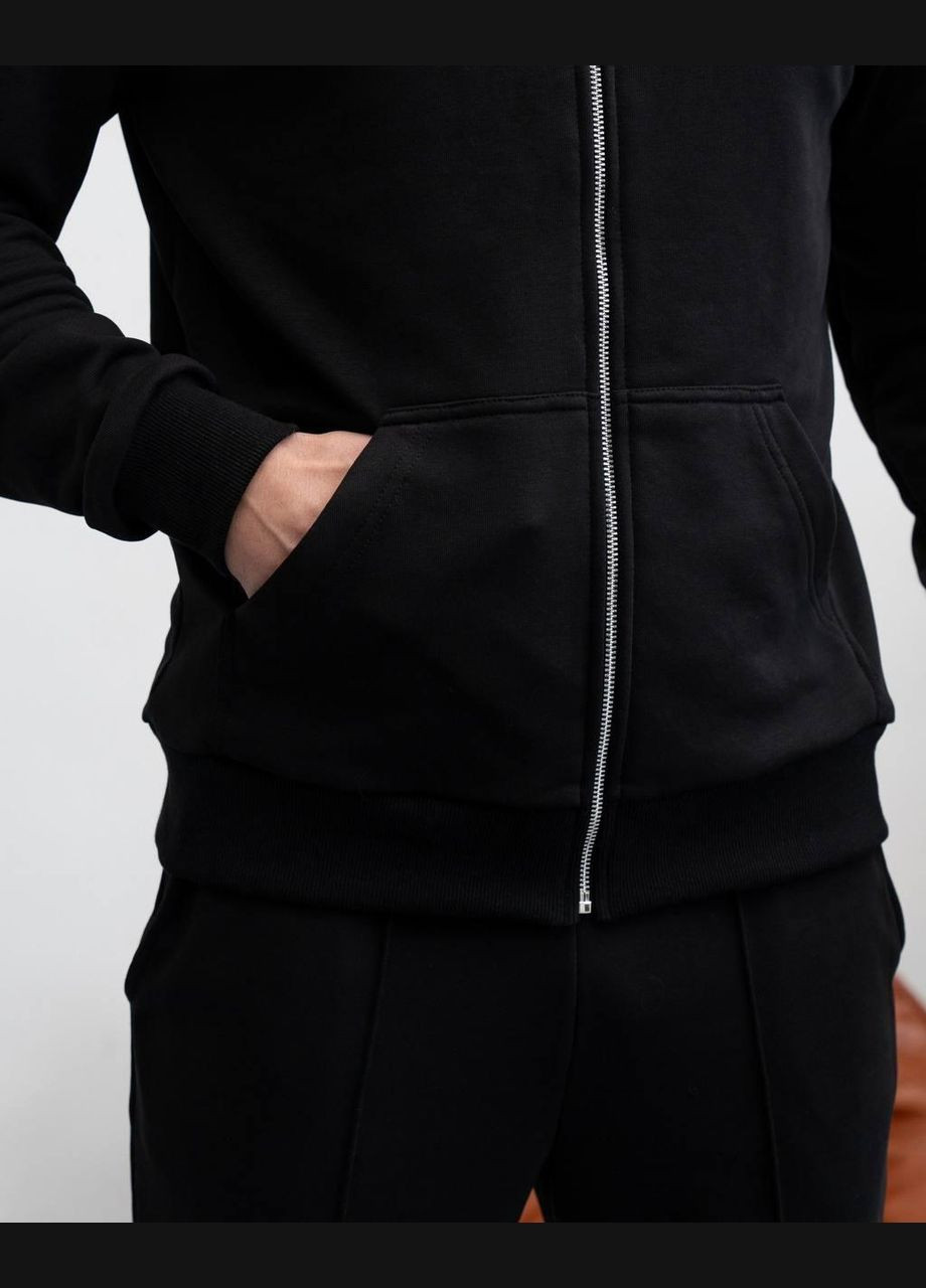 Черный демисезонный костюм мужской - двойка, брюки + кофта брючный JUGO Manaka № W3