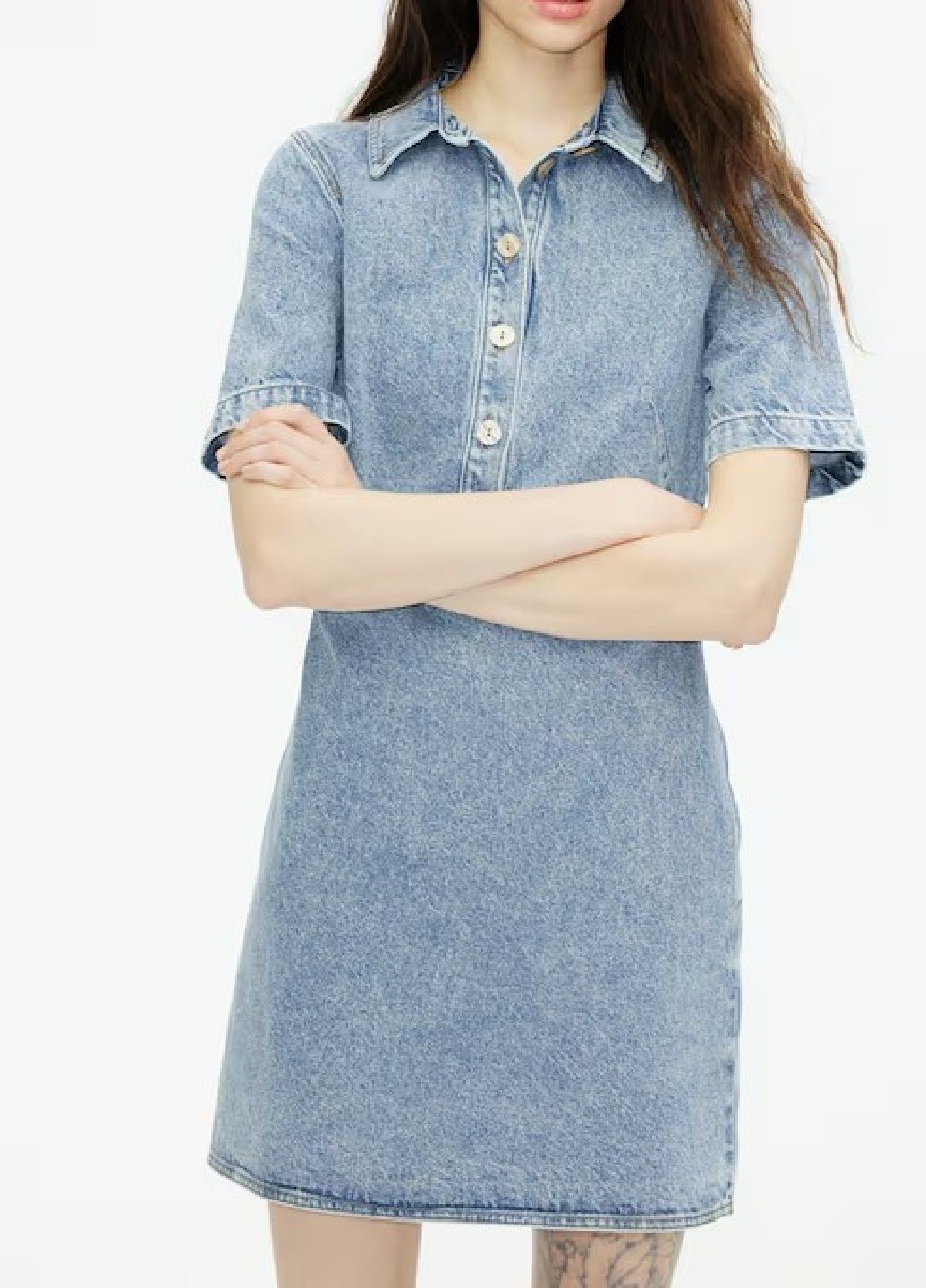 Синя джинсова сукня H&M однотонна