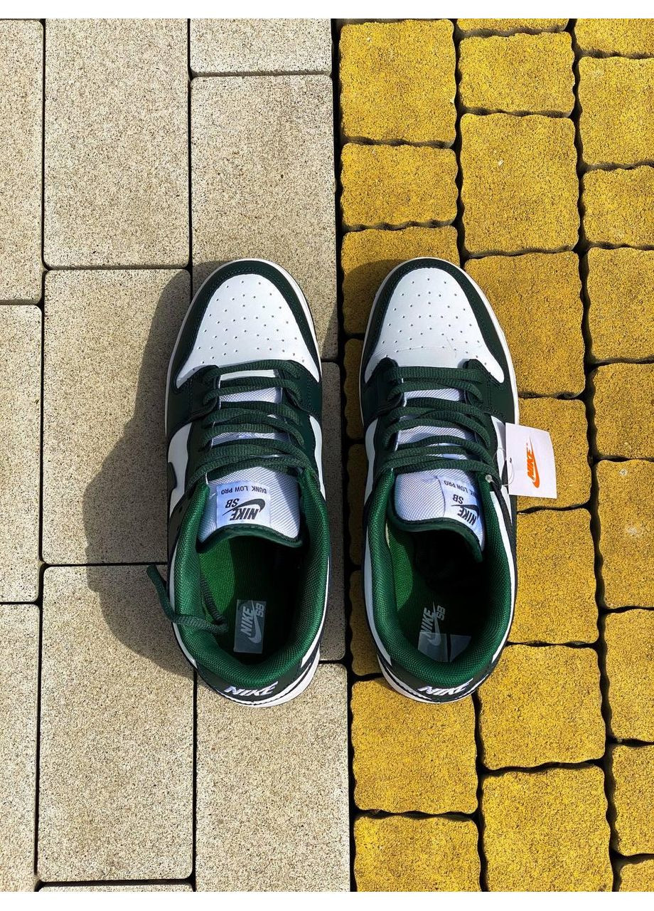 Сірі Осінні кросівки чоловічі nike sb dunk low dark green white найк сб данк No Brand