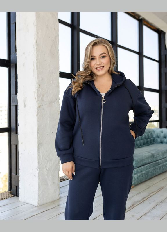 Костюм спортивний жіночий тринитка з начосом Pery зелений No Brand (360544690)