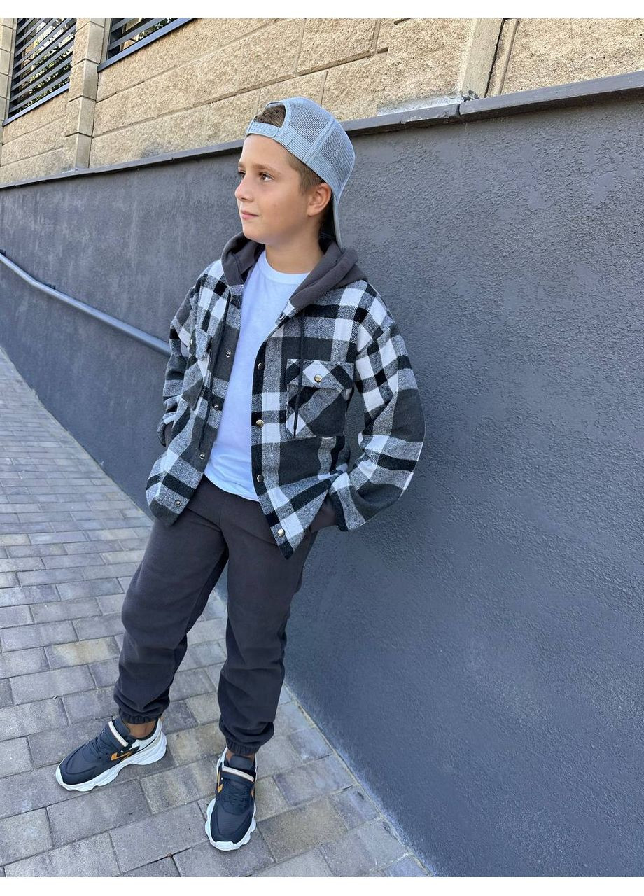 Сірий демісезонний крутезний теплий костюм хлопчик No Brand
