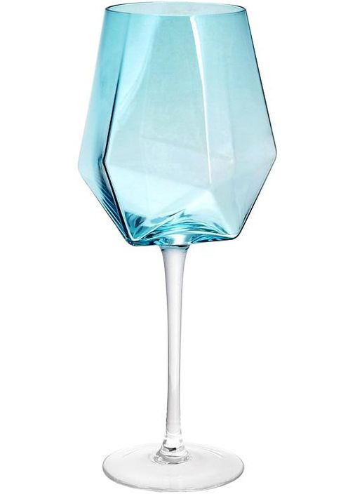 Набір 4 фужера Monaco келихи для вина 670мл, скло блакитний лід Bona (372170947)