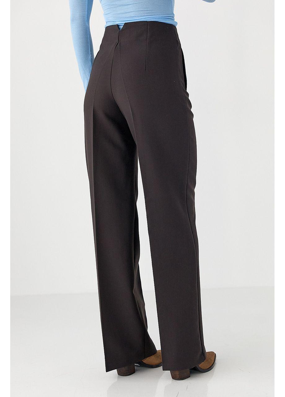 Классические брюки-палаццо с высокой посадкой - черный цвет Lurex (361056859)