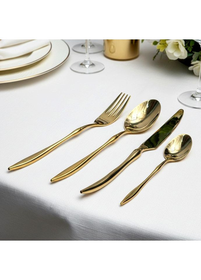 Набор столовых приборов 24 шт золотой Vicenza GK-4850 No Brand (370388840)