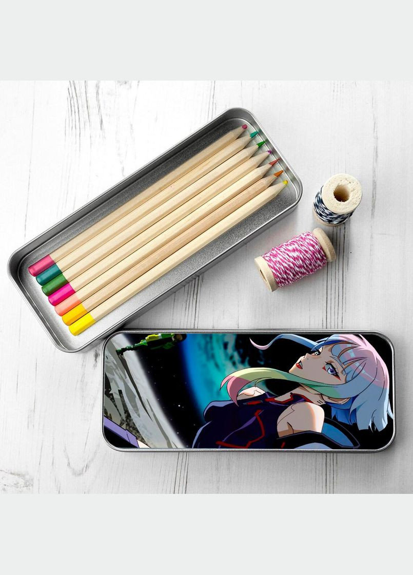 Пенал шкільний для хлопчика та дівчинки металевий Кіберпанк #009 7*18 см Silver No Brand (309160382)