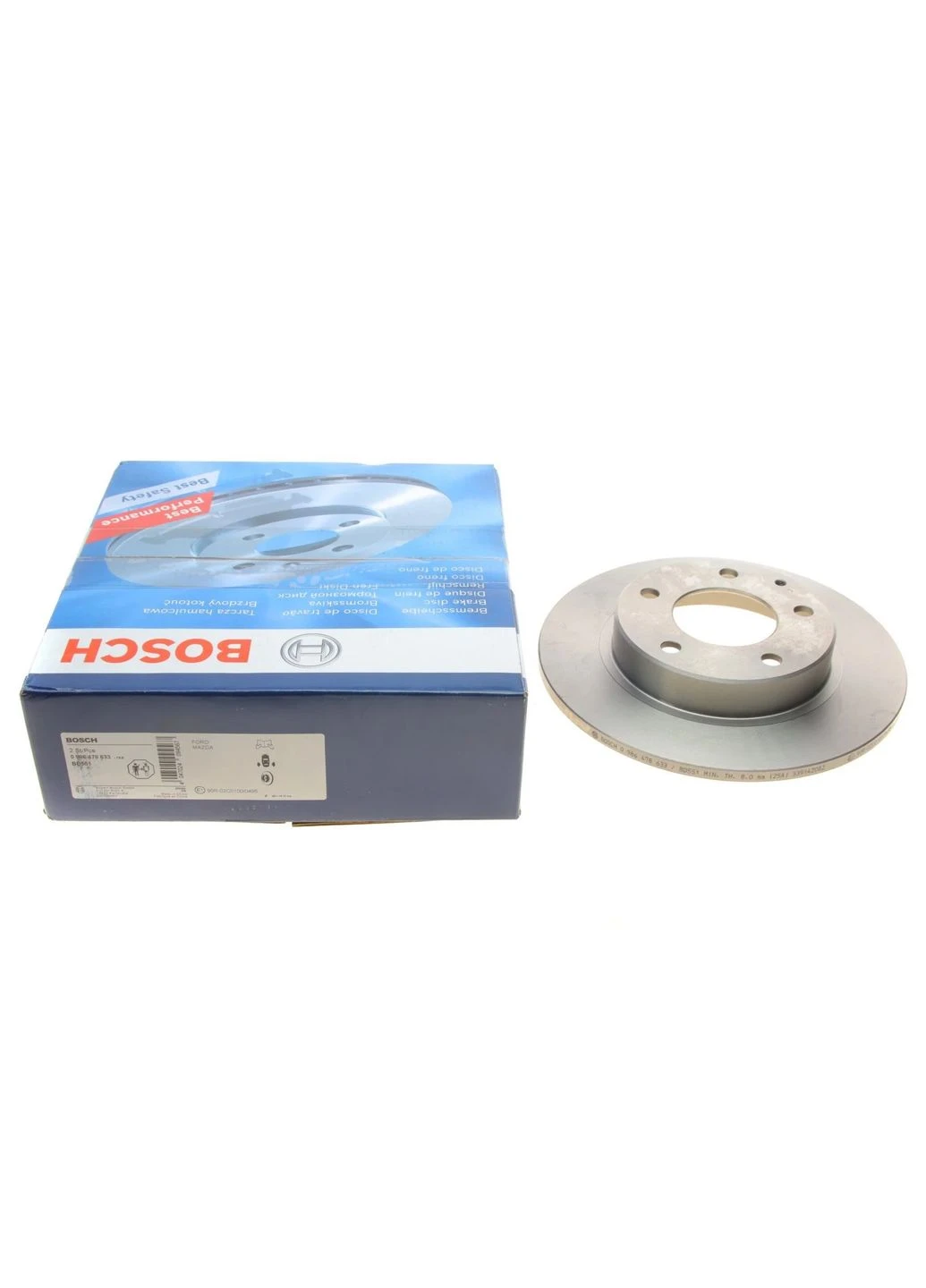 Диск тормозной (задний) Mazda 626 91-02/Premacy 99-05 (261x10) 0 986 478 633 RU63 Bosch (360484186)