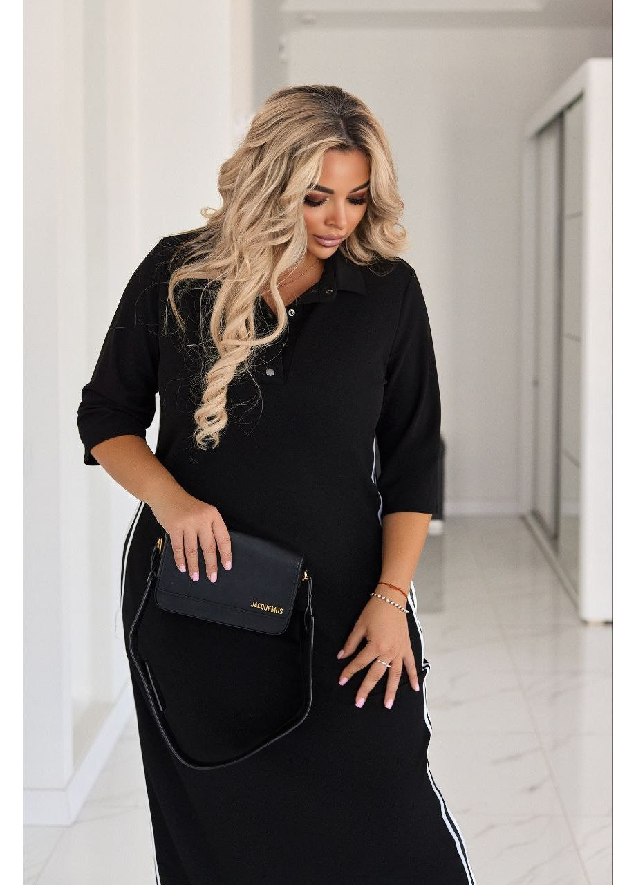 Чорна жіноча сукня-поло Osoblyva