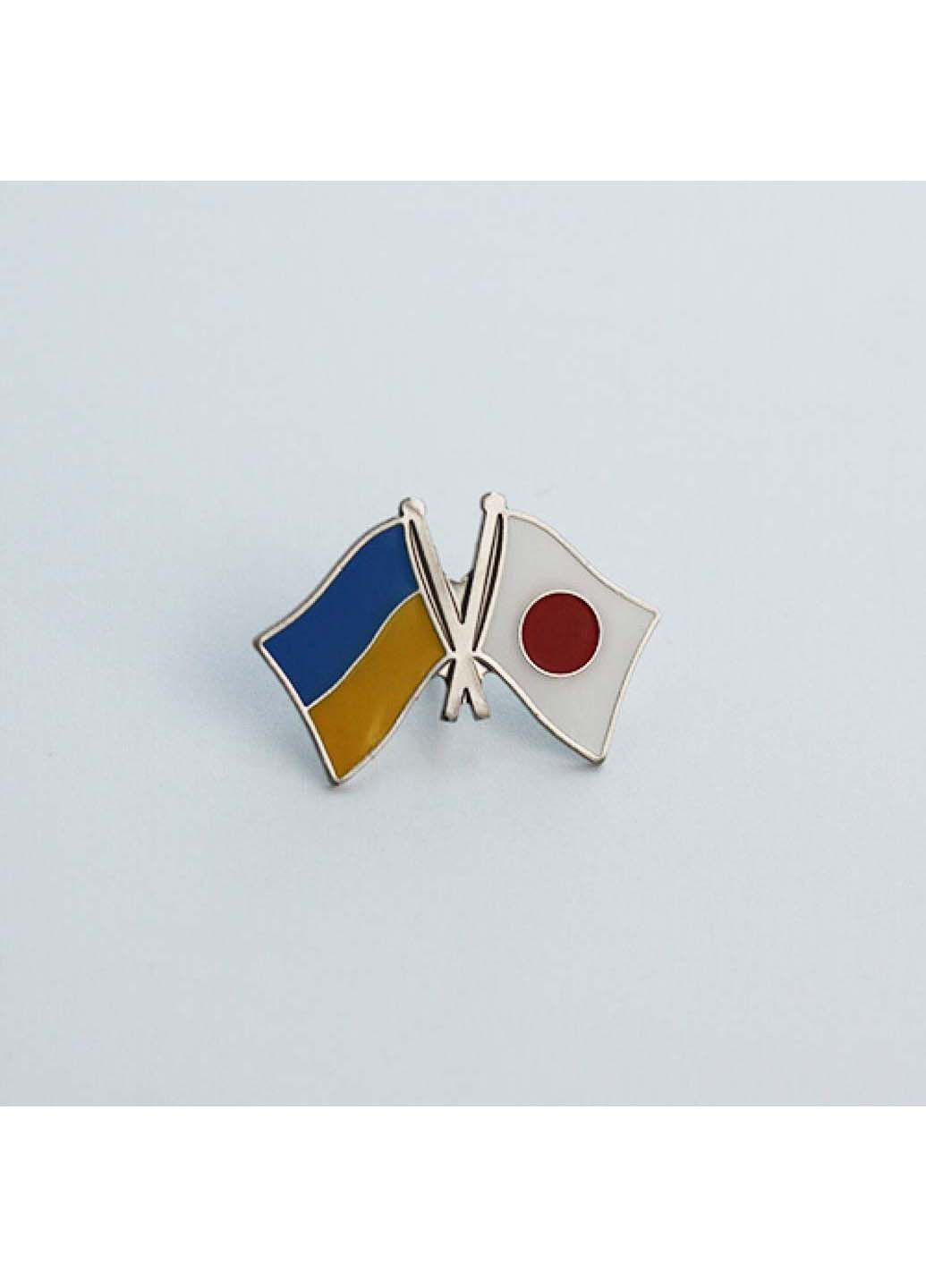 Значок Флаги Украины Японии 26х17 мм Dobroznak (292338540)