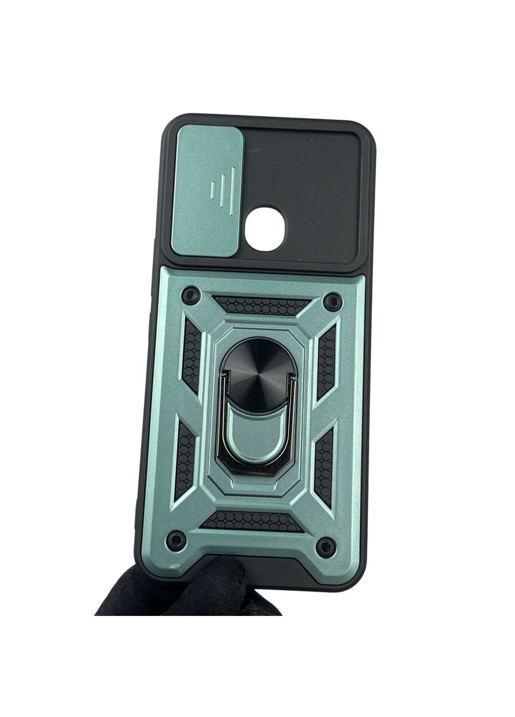 Чохол для Spark 8С (KG5k) броньований з кільцем-тримачем підставкою зі шторкою на техно спарк 8с зелений rg1 Tecno (366389555)