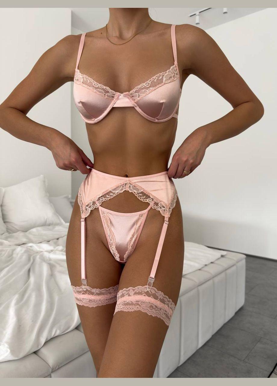 Персиковий демісезонний комплект білизни No Brand