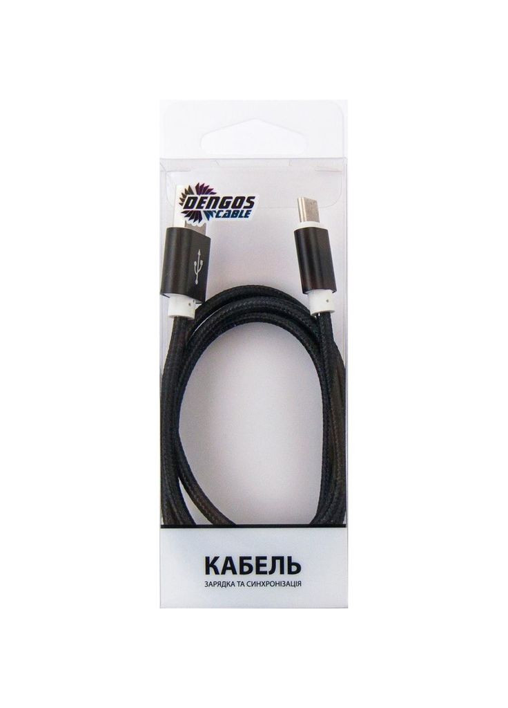 Дата кабель (m500285) DENGOS USB 2.0 AM to USB-C 1.0m black (369632129)