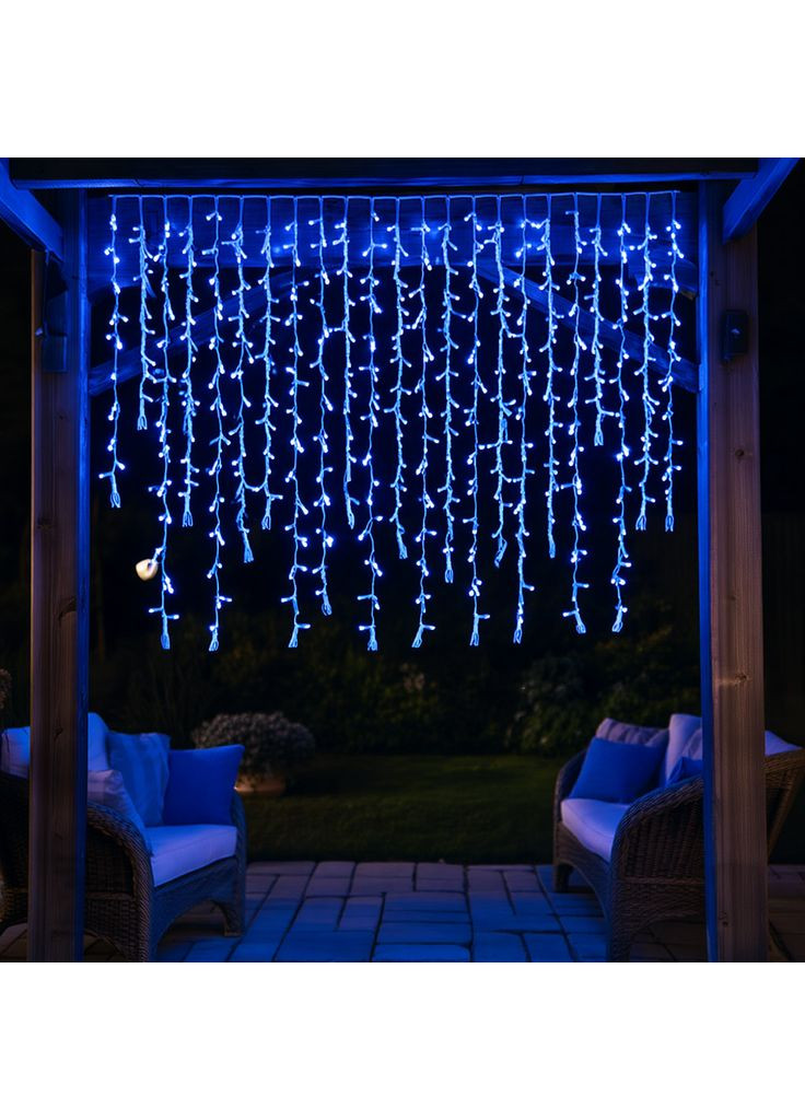 Уличная гирлянда Бахрома 36 м 600 LED белый провод Синий 36MWBL Garlando (365544238)