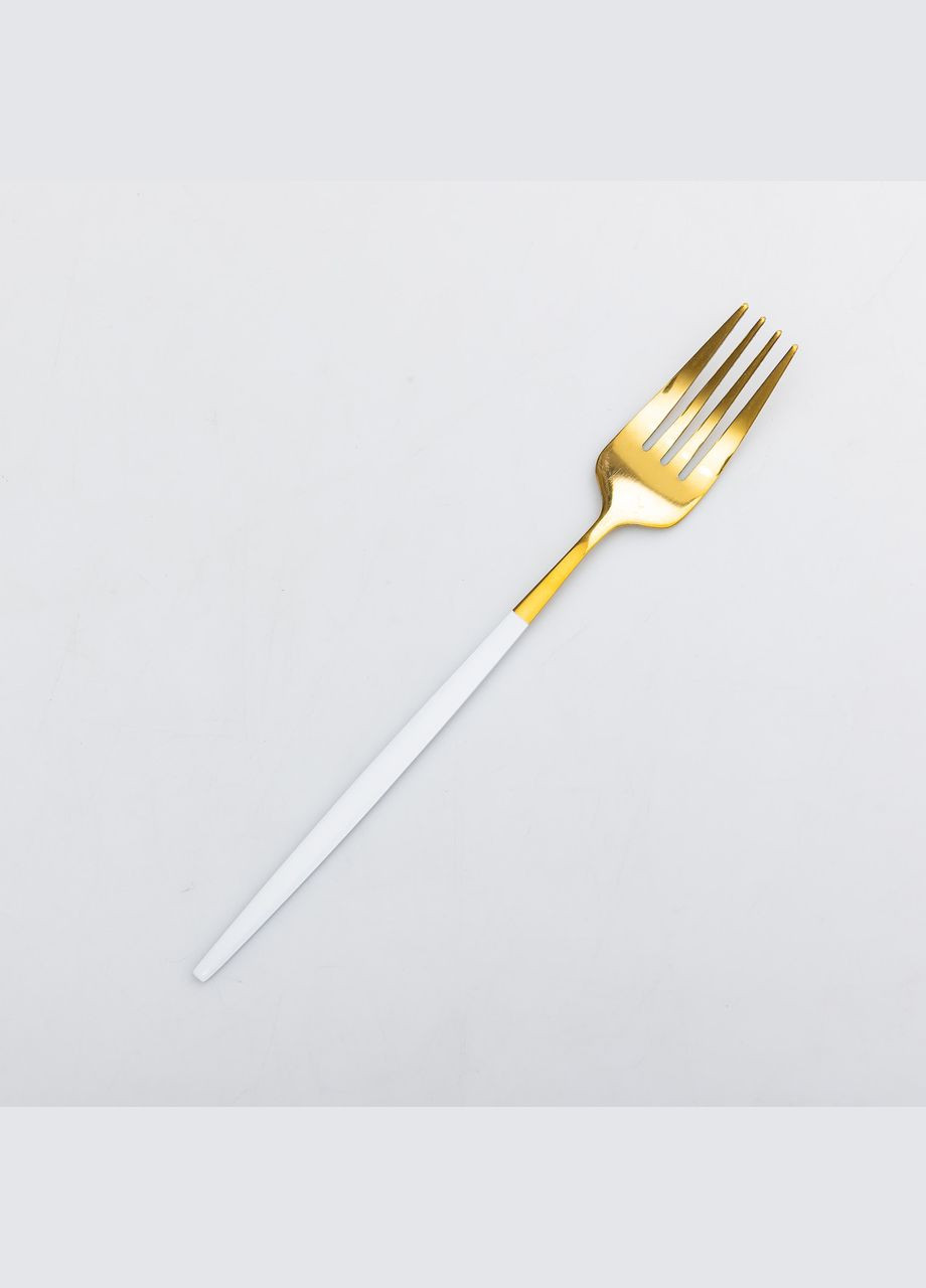 Набір столових виделок 6 штук виделки кухонні з нержавіючої сталі 21.5 см Білий із золотом HP-20-9 Yiwu (324305035)