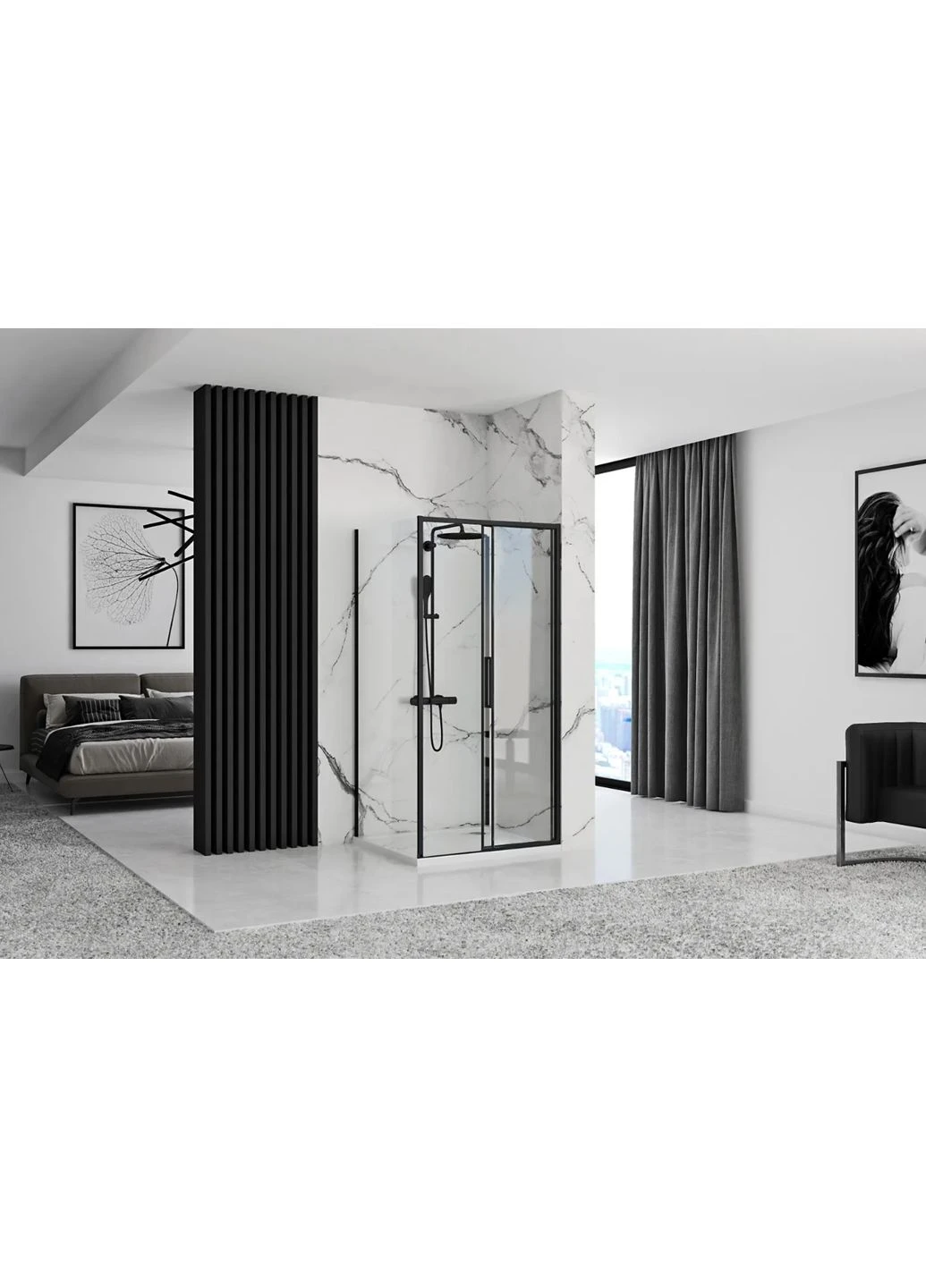 Душова кабіна RAPID SLIDE 90x160 BLACK Rea (386207271)