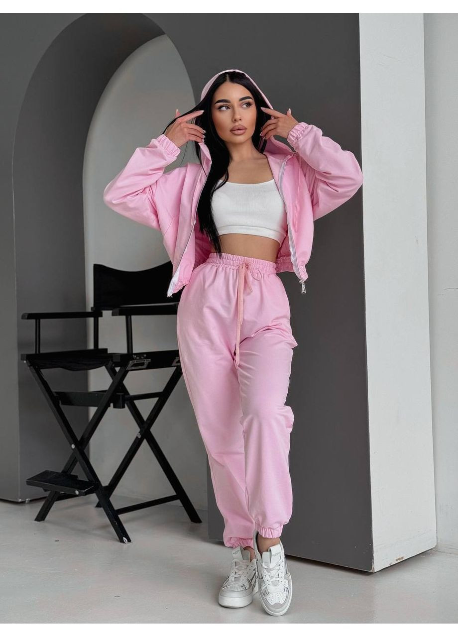 Костюм жіночий штани і кофта укорочена з капюшоном No Brand (360906681)