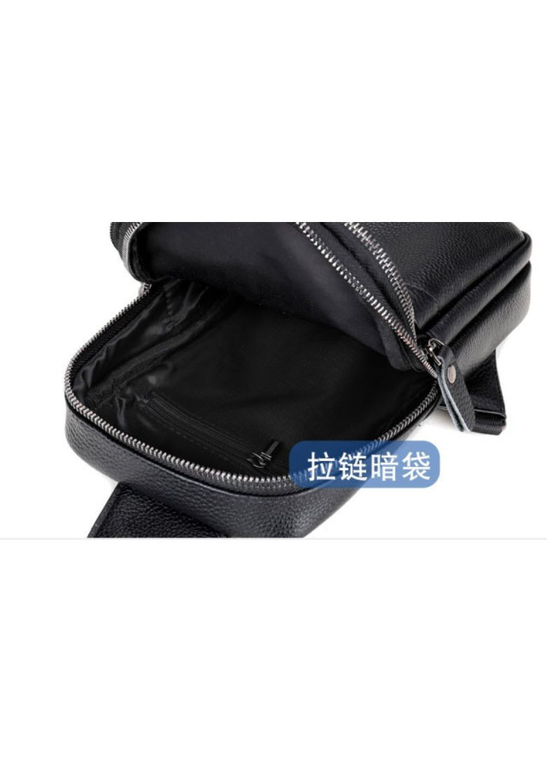 Мужская кожаная сумка-бананка на грудь черная Кросс боди барсетка для мужчин натуральная кожа нагрудная Коричневый PTR No Brand (334731169)