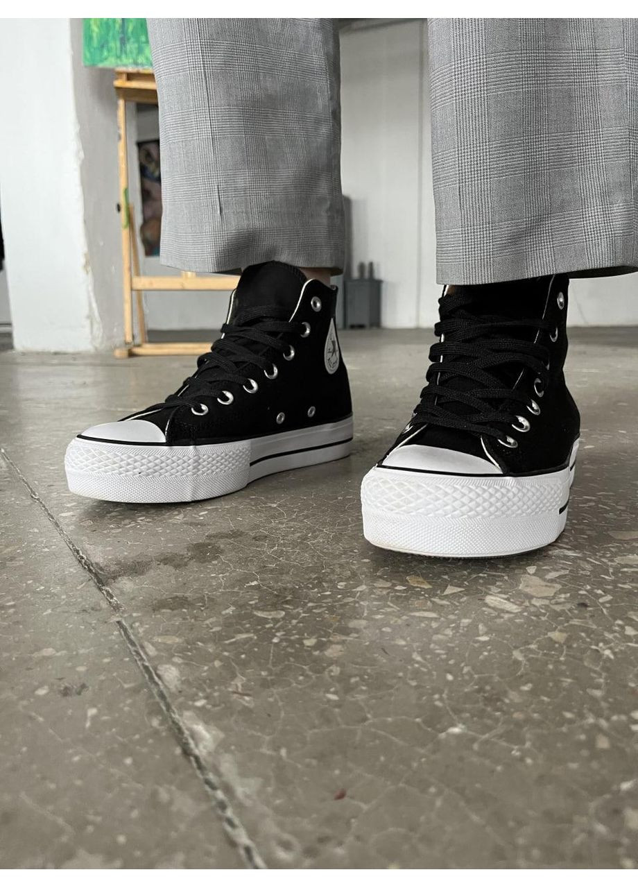 Черные демисезонные кеды мужские converse lift hight black конверс No Brand