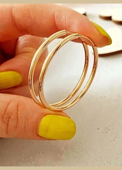 Позолочені Сережки-Кільця д.3.5см, Позолота No Brand (340920766)