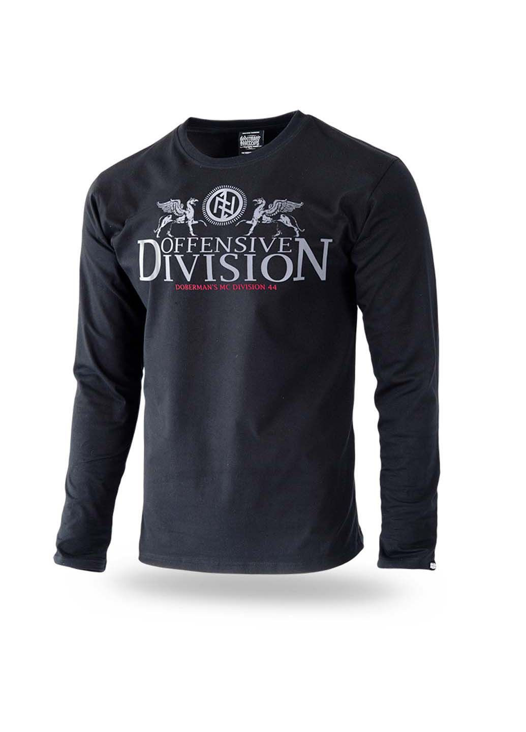 Черный демисезонный кэжуал лонгслив Dobermans Aggressive