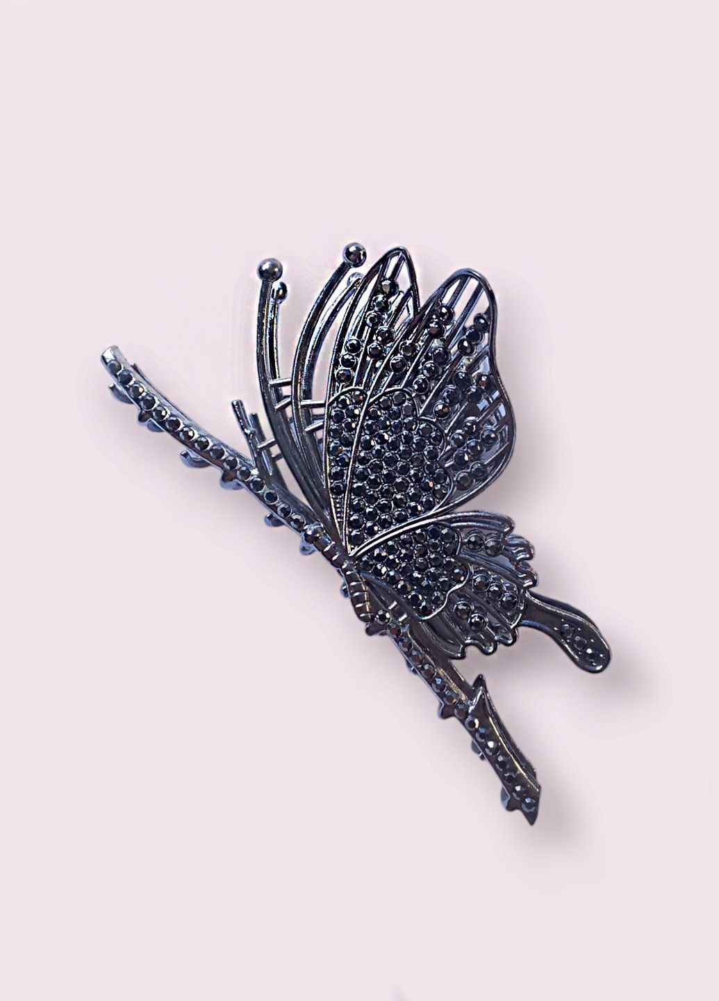 Заколка краб для волосся "Метелик", зі стразами,10х6 см Анна Ясеницька (283300811)