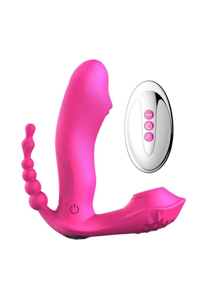 Кліторальний вібратор метелик для жінок — стимулятор точки G анальний і вагінальний рожевий No Brand (340914759)
