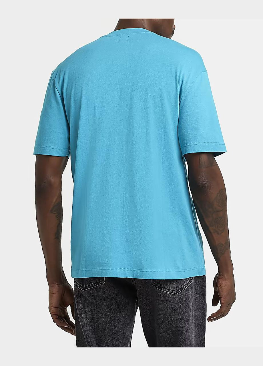 Бірюзова футболка basic,бірюзовий з принтом, River Island