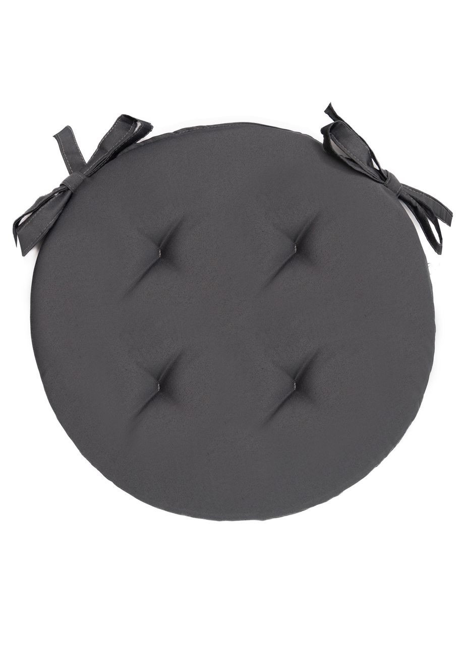 Подушка для стільця та крісла Ø 40х3 см темно-сірий No Brand (324829016)