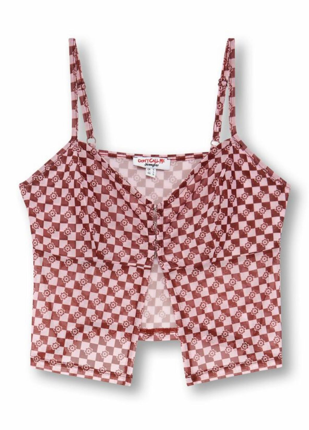 Топ сетка Коричневый в клетку BTG-0202 Jennyfer (293060951)