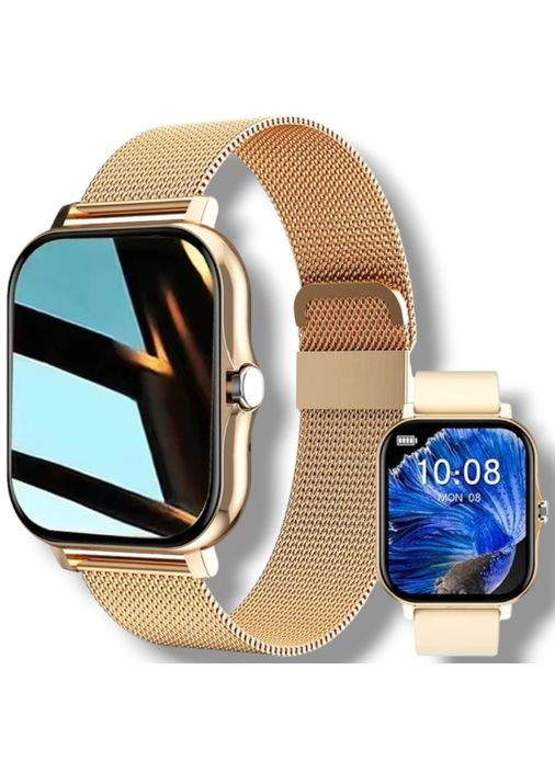 Смарт годинник жіночий золотий Спортивний годинник для фітнесу з сенсорним екраном No Brand (316660229)