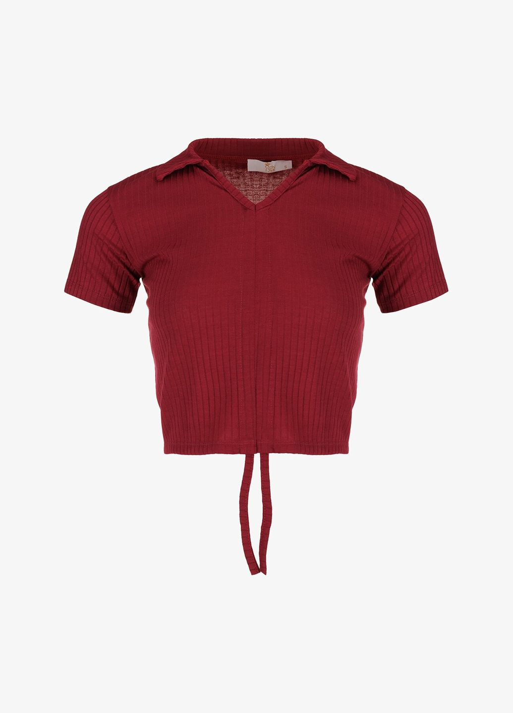 Бордовая женская футболка-поло однотонный женский 25084 бордовый shop (2000991000353) On me однотонная