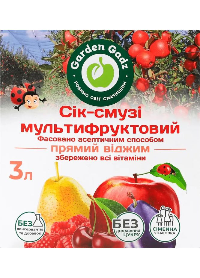 Сік-смузі 3л мультифруктовий з м’якоттю Gadz (346494141)