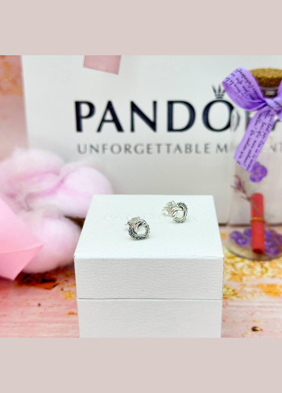 Серебряные серьги Сплетенные сердца No Brand (330768787)