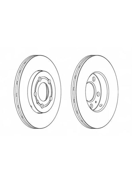 Диск тормозной передний SKODA OCTAVIA -2010,RAPID 2012-;VW POLO 02-,GOLF -06,BORA -05 DDF927 Ferodo (366174225)