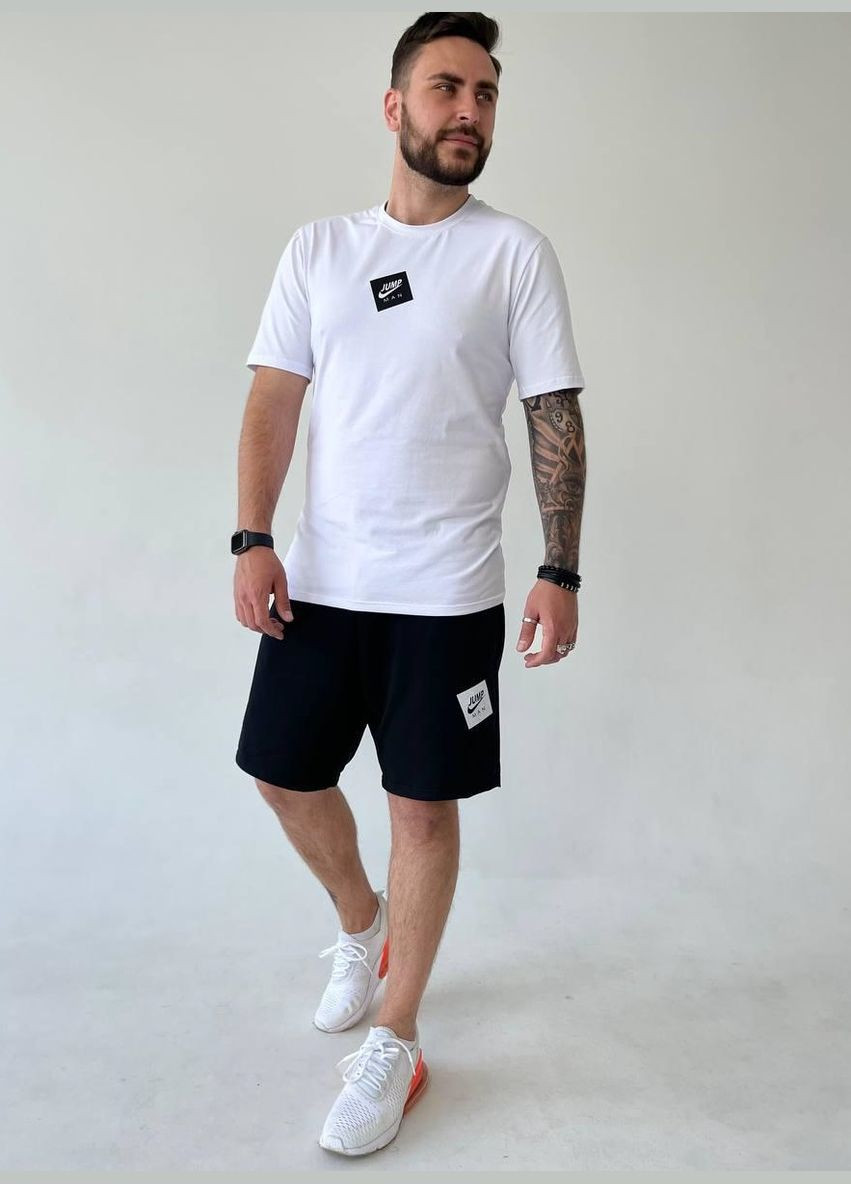 Біла 2 в 1 футболка + шорти тканина стрейч високої якості No Brand