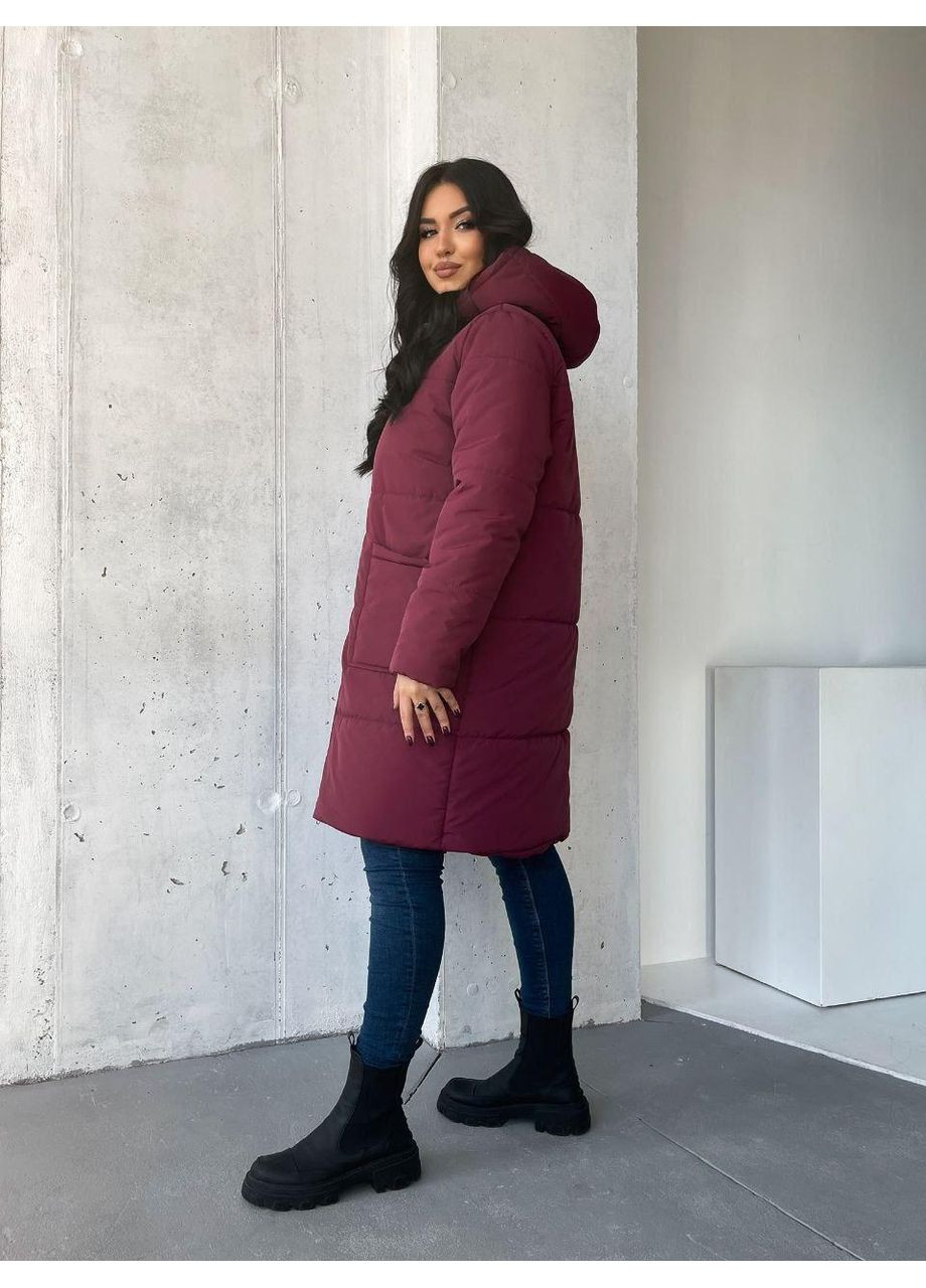 Бордовое зимнее Теплое зимнее пальто Sofia
