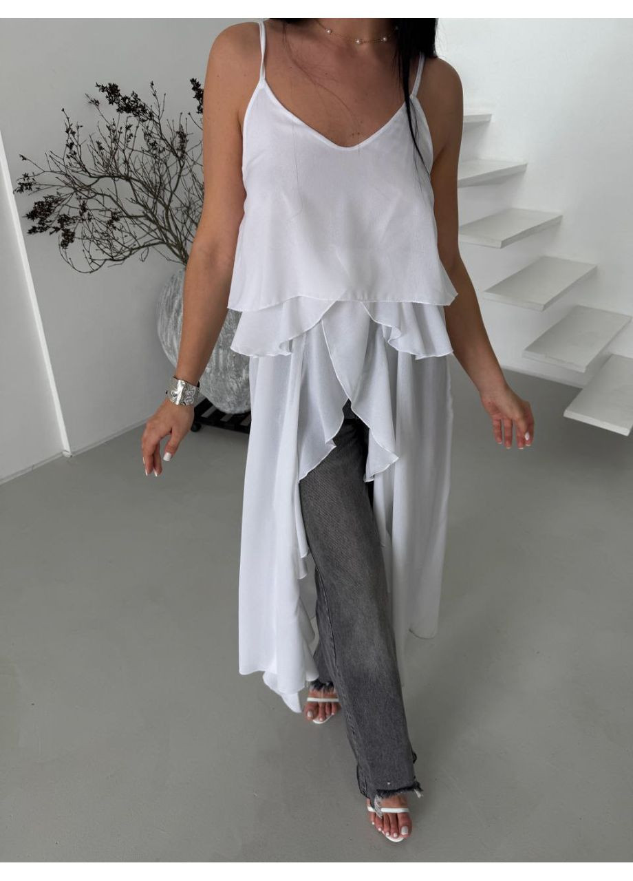 Біла жіноча блузка-туніка Україна