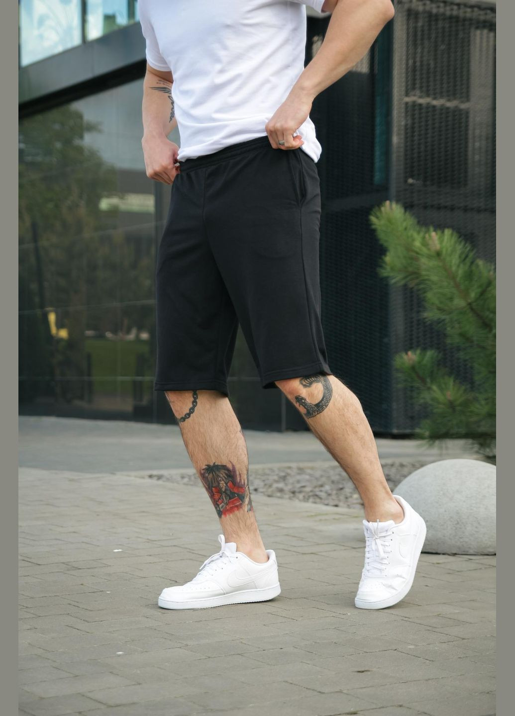 Шорти чоловічі трикотажні базові чорні Intruder (329404767)