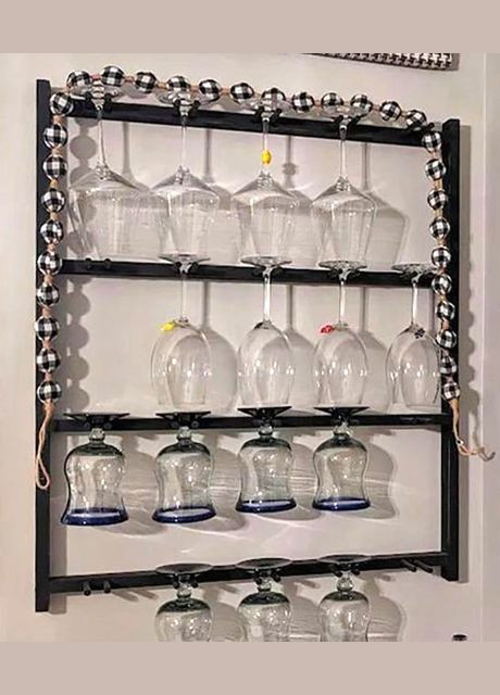 Полиця для келихів з дерева Лейксайд венге (ОБС-003112) No Brand (327423623)