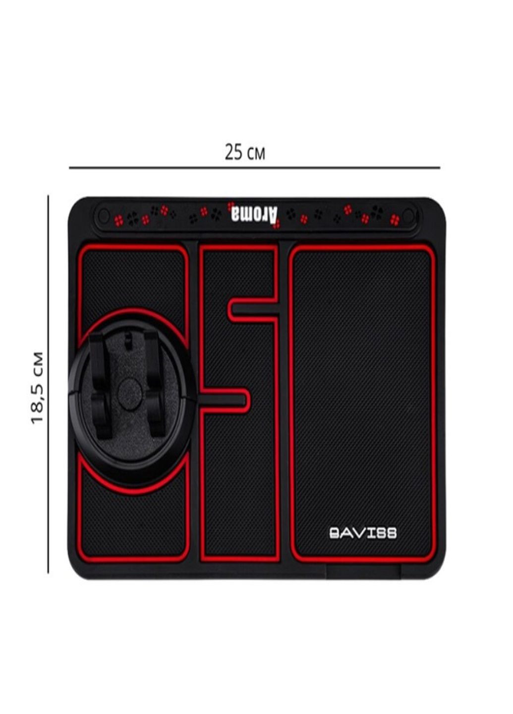 Протиковзний килимок для розміщення на торпеду в машині 25 см х 18,5 см No Brand (307363629)