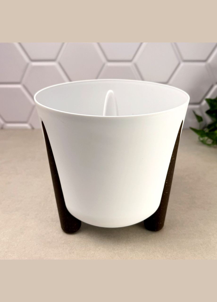 Квітковий горщик на ніжках 21 см Білий Фріда Ламела Lamela (329187432)