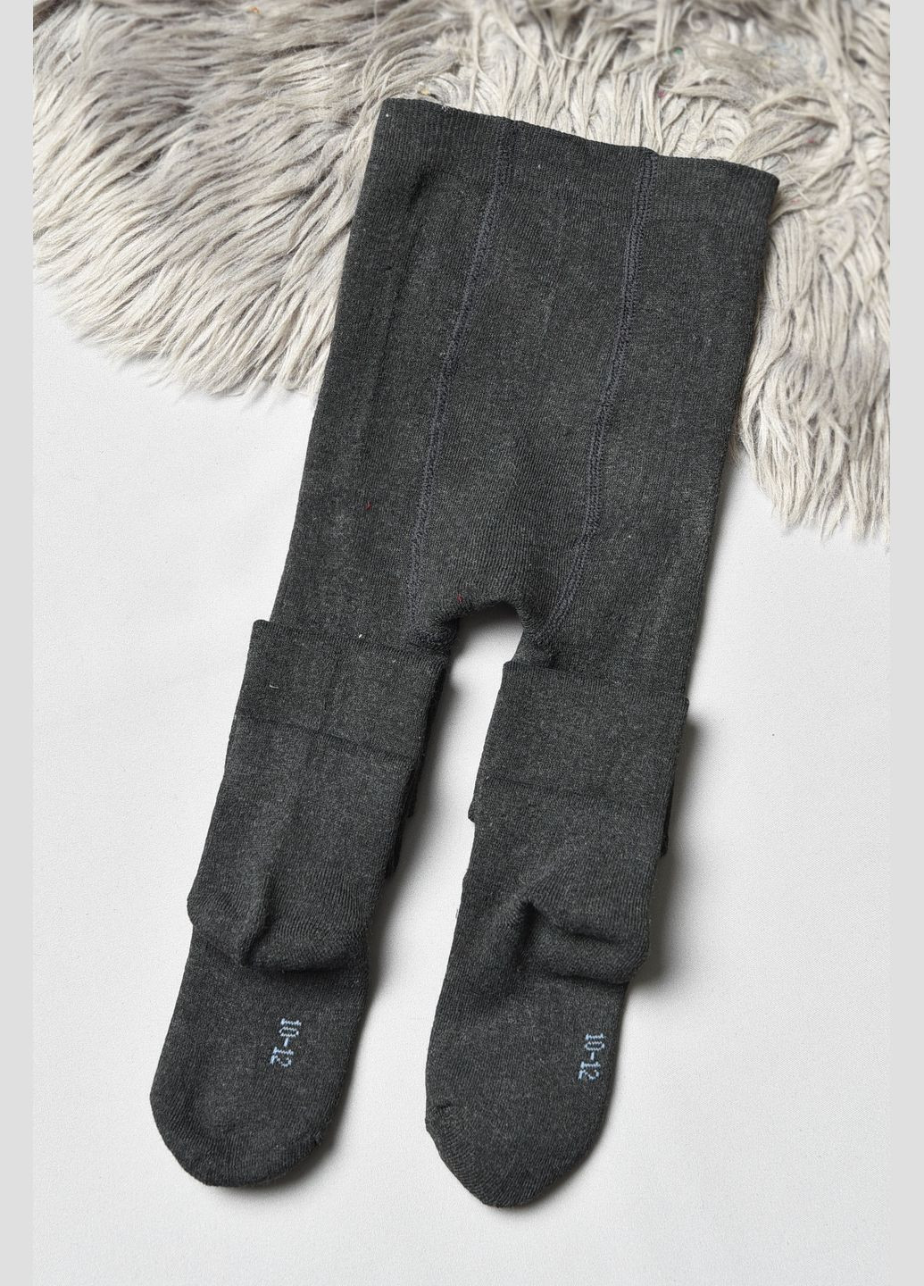 Колготи дитячі махрові для дівчинки однотонні темно-сірого кольору Let's Shop (306426783)