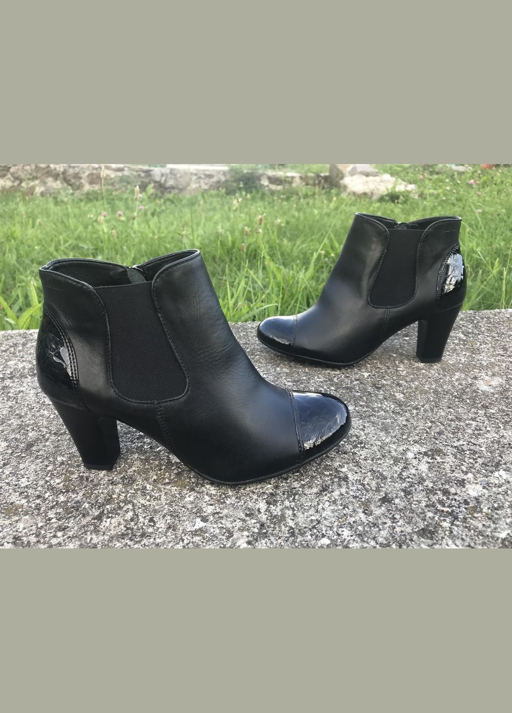 Осенние кожаные демисезонные ботинки на каблуке, тм Alpina