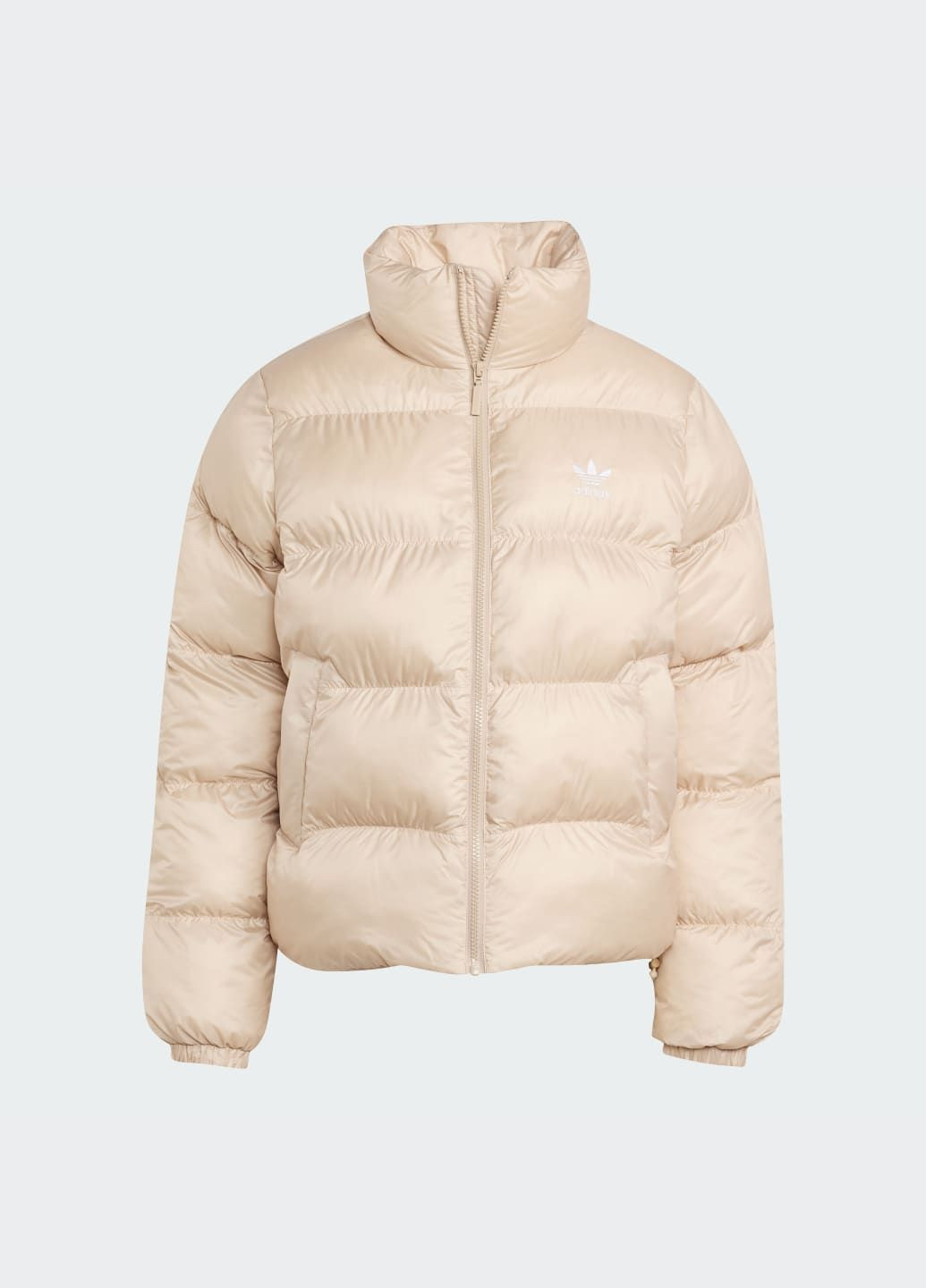 Бежевая демисезонная куртка adicolor short puffer adidas