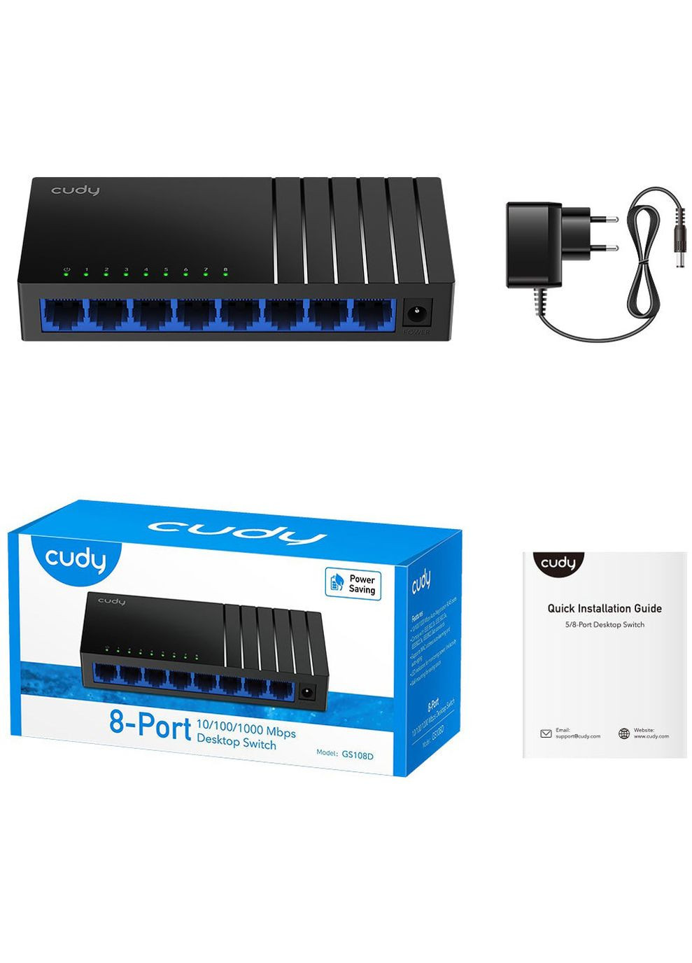 Коммутатор GS108D, 8Port Gigabit Desktop Switch Cudy (314981734)