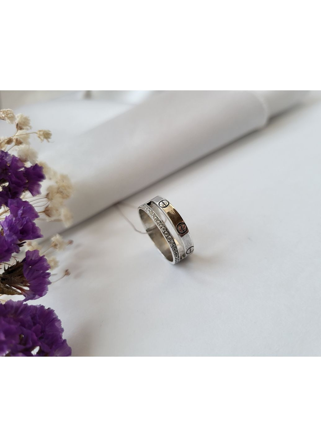 Серебряное кольцо Дорожка белых камнях размер серебро 925 пробы б390 3.99г No Brand (306854638)