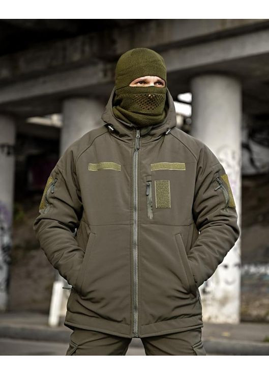 Тактический мужской зимний костюм SoftShell олива No Brand