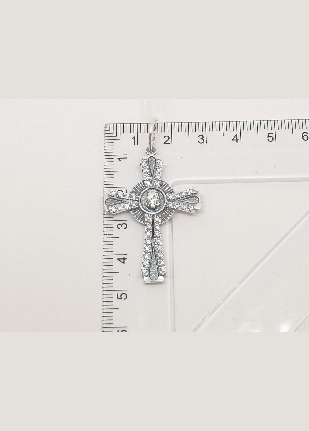 Серебряный крест с фианитами. 32500 No Brand (333194339)