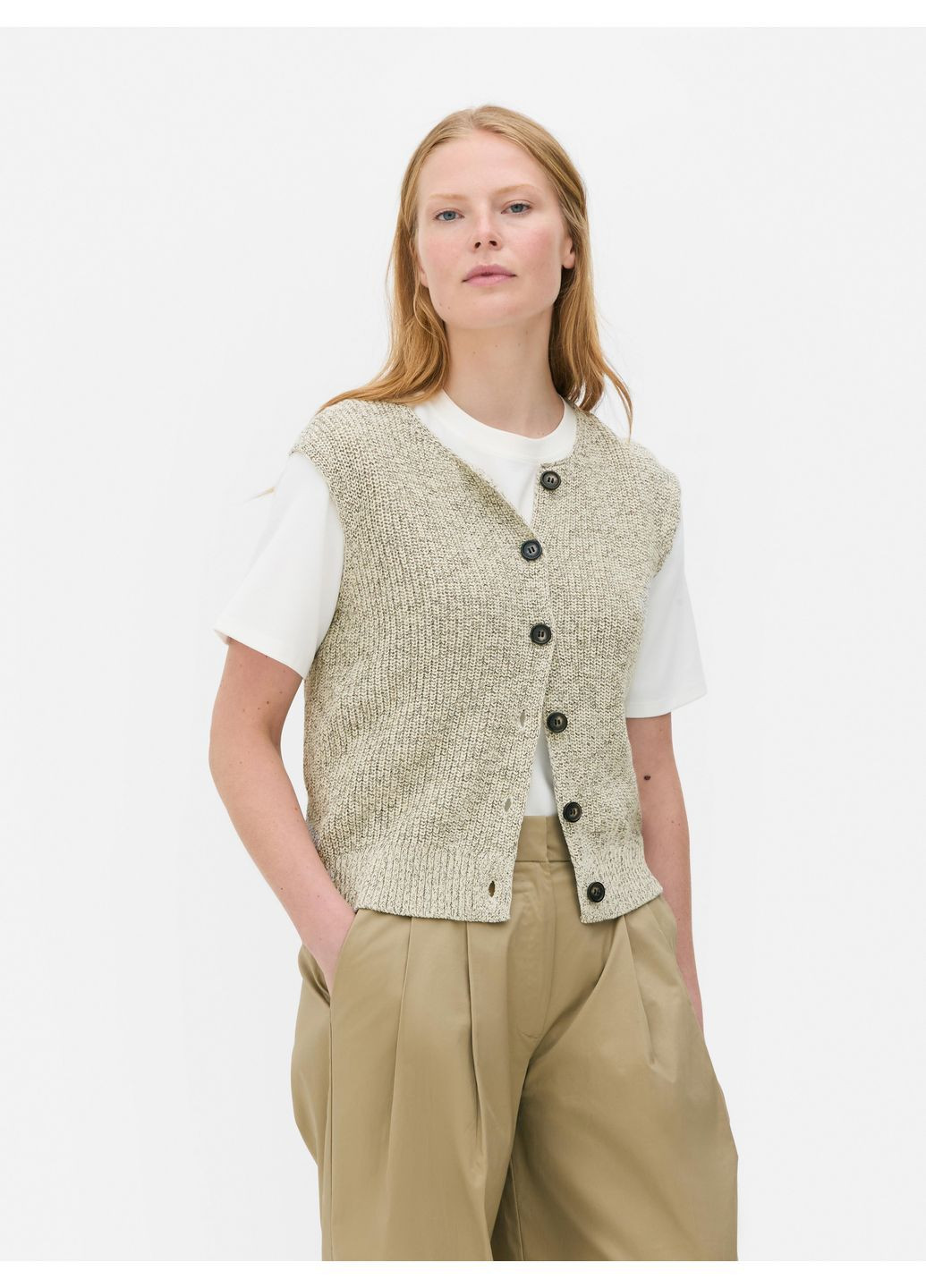 Жилетка,молочний-чорний, Primark (368151596)