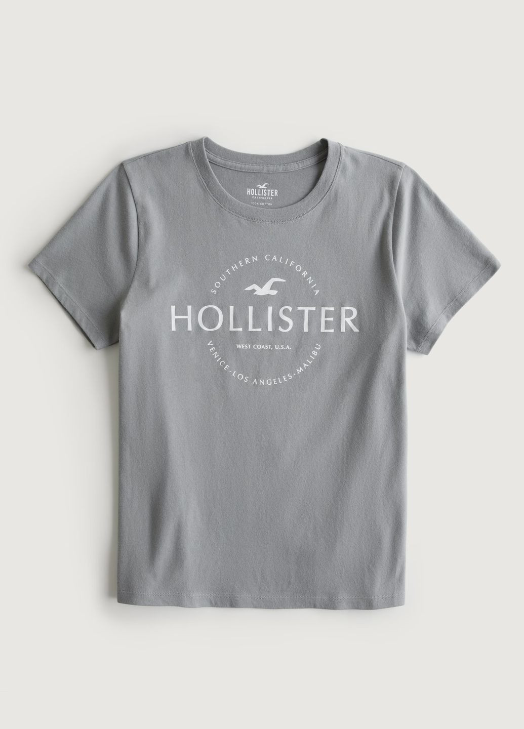 Серая летняя футболка hc9820w Hollister