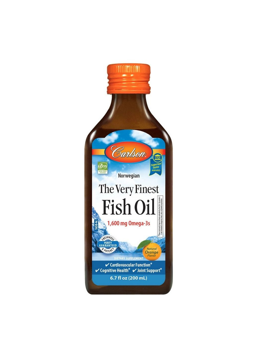 Жирные кислоты The Very Finest Fish Oil, 200 мл Апельсин Carlson Labs (293342546)